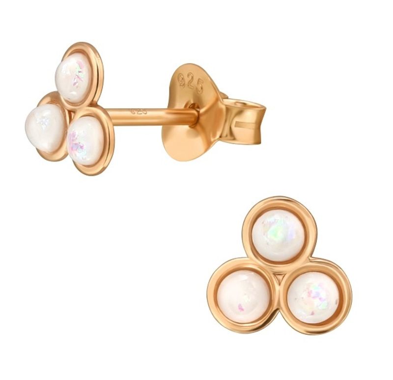 Rose Gold Opal Trio Øredobber