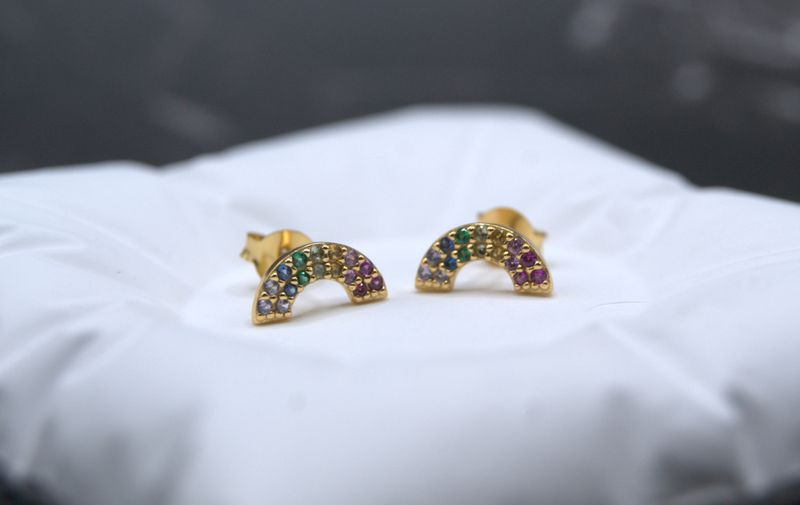 Golden Rainbow Studs