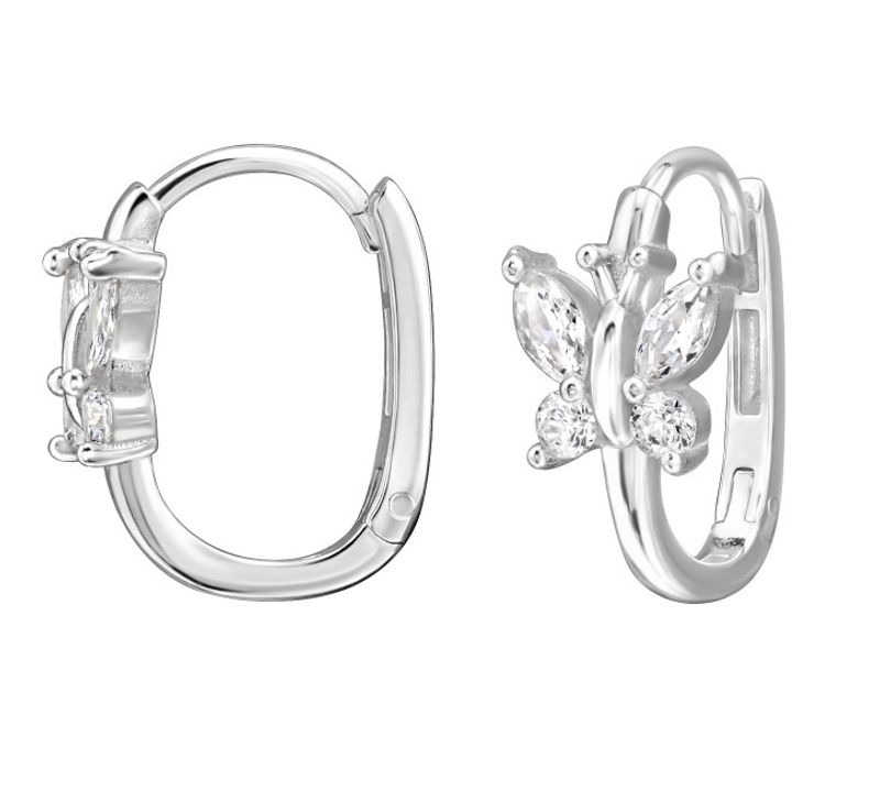 Crystal Butterfly Huggie Øredobber