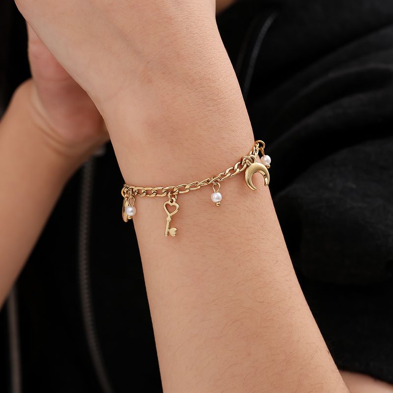 Heart, Moon & Pearl Armbånd