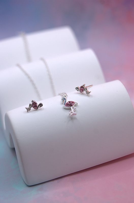 Silver Flamingo Set