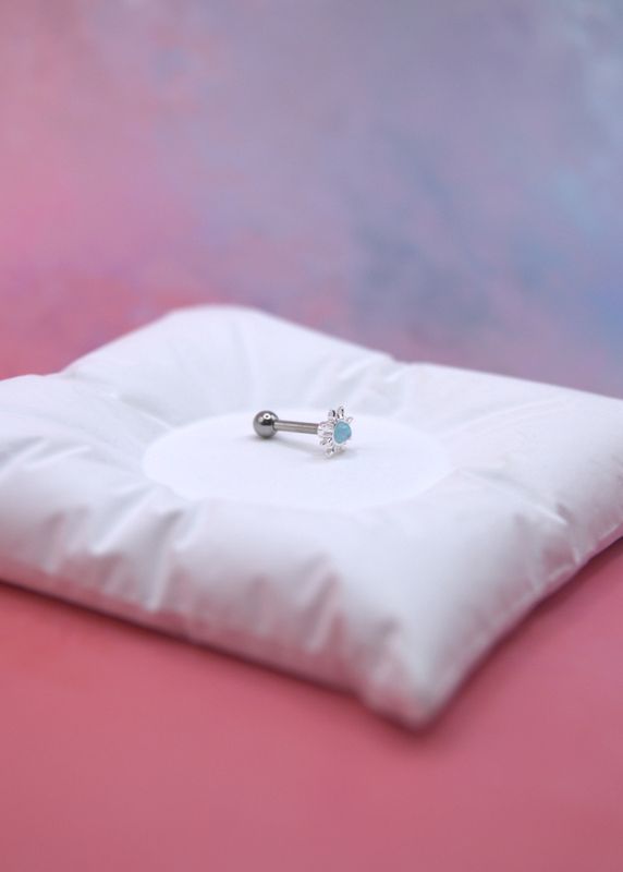 Silver Opal Sun piercing