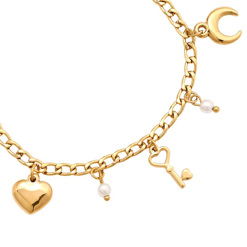 Heart, Moon & Pearl Armbånd