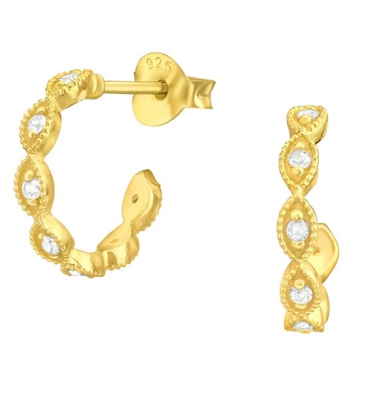 Golden Twisted Half Hoop Øredobber