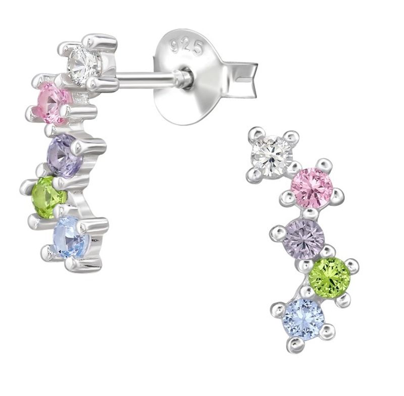 Silver Multicolor Arch Studs