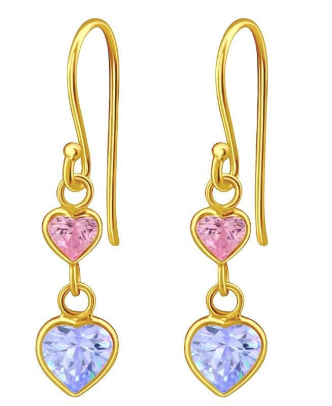 Golden Hanging Heart Øredobber
