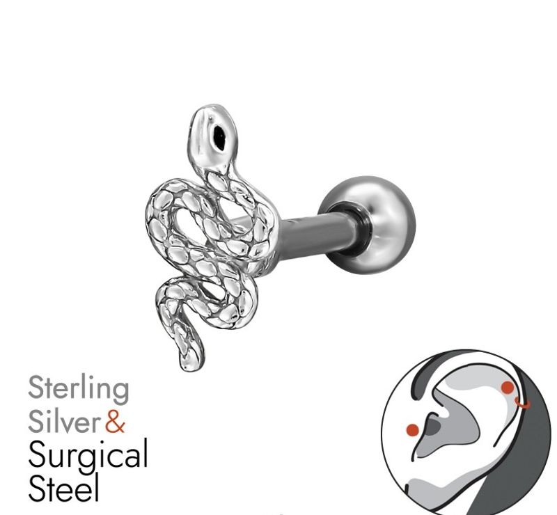 Piercingøredobb med slange
