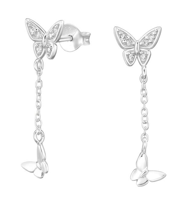 Hovedbilde Silver Butterfly Duo Chain Studs