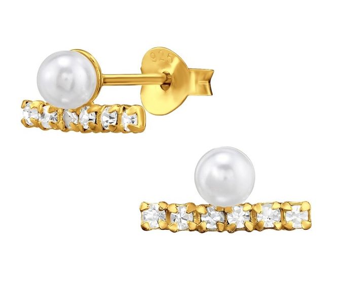 Hovedbilde Golden Pearl Line Studs