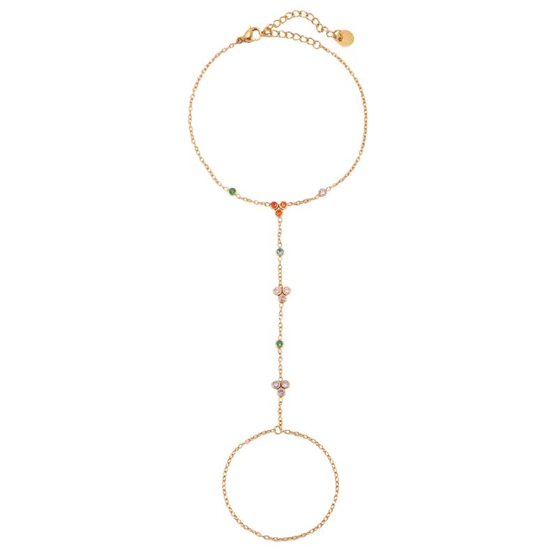 Fargerik Zirkonia Hand Chain