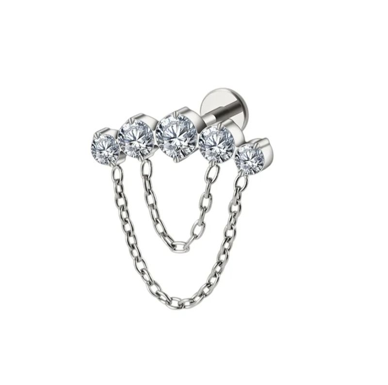 Crystal Chain Titan Labret Sølv